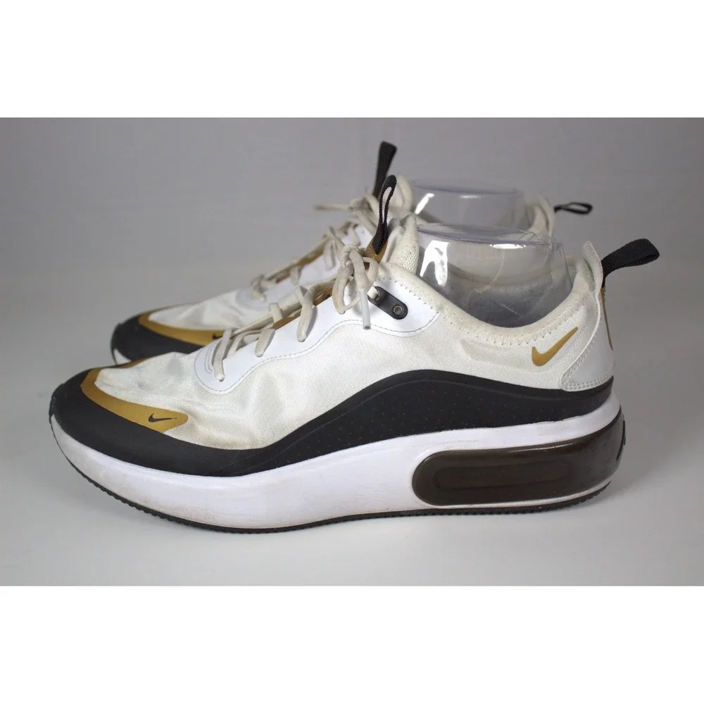 Nike Air Max Dia Icon Clash Womens Athletic Shoes White Black Gold Sneakers 11